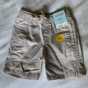 Cat & Jack boys kids shorts nwt new beige white stripes 4/5
